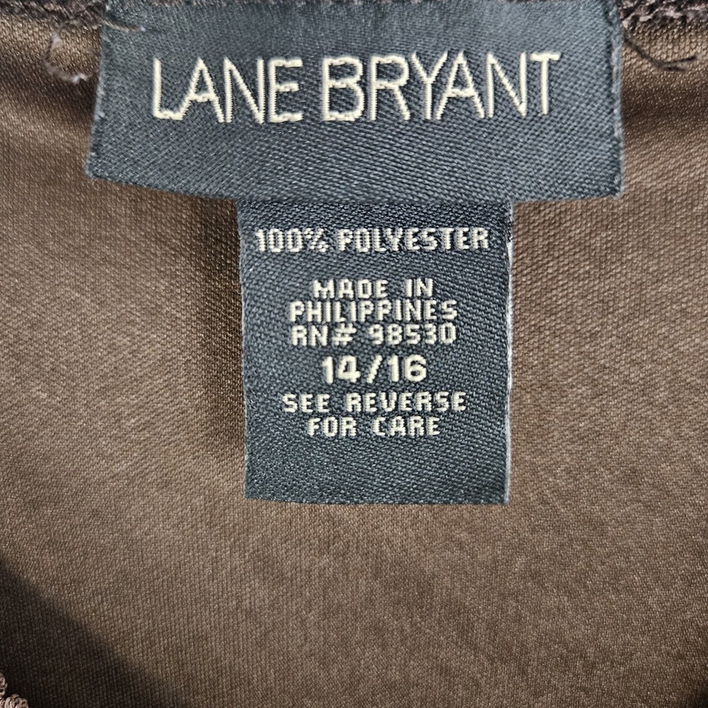 Lane Bryant Baby Doll Tunic Top Women's 14 16 Sheer Brown Y2K Boho Festival - Picture 4 of 6